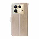 For Infinix Note 40 5G Embossed Butterfly Flowers Leather Phone Case(Gold) - 3