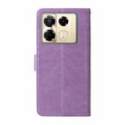 For Infinix Note 40 Pro 4G / 5G / Note 40 Pro+ Embossed Butterfly Flowers Leather Phone Case(Purple) - 3