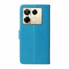 For Infinix Note 40 Pro 4G / 5G / Note 40 Pro+ Embossed Butterfly Flowers Leather Phone Case(Blue) - 3