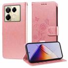 For Infinix Note 40 Pro 4G / 5G / Note 40 Pro+ Embossed Butterfly Flowers Leather Phone Case(Rose Gold) - 1