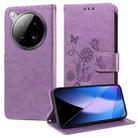 For Infinix Zero 40 4G / 5G Embossed Butterfly Flowers Leather Phone Case(Purple) - 1