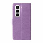 For Infinix Hot 50 Pro+ 4G Embossed Butterfly Flowers Leather Phone Case(Purple) - 3