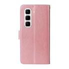 For Infinix Hot 50 Pro+ 4G Embossed Butterfly Flowers Leather Phone Case(Rose Gold) - 3
