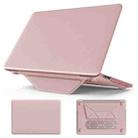 For MacBook Pro 13.3 inch M1 A2338 Business Magnetic Holder PC + PU Laptop Protective Case(Pink) - 1