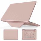 For MacBook Air 15.3 inch A3114 / A2941 Business Magnetic Holder PC + PU Laptop Protective Case(Pink) - 1