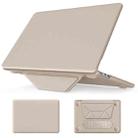 For MacBook Air 15.3 inch A3114 / A2941 Business Magnetic Holder PC + PU Laptop Protective Case(Gold) - 1