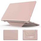 For MacBook Pro 16.2 inch A2991 / A2485 Business Magnetic Holder PC + PU Laptop Protective Case(Pink) - 1