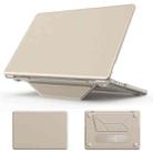 For MacBook Pro 16.2 inch A2991 / A2485 Business Magnetic Holder PC + PU Laptop Protective Case(Gold) - 1