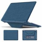 For MacBook Pro 13.3 inch M1 A2338 Fabric Magnetic Holder Laptop Protective Case(Navy Blue) - 1