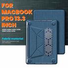 For MacBook Pro 13.3 inch M1 A2338 Fabric Magnetic Holder Laptop Protective Case(Navy Blue) - 2