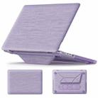 For MacBook Pro 14 inch A2918 / A2992 Fabric Magnetic Holder Laptop Protective Case(Purple) - 1