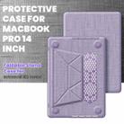 For MacBook Pro 14 inch A2918 / A2992 Fabric Magnetic Holder Laptop Protective Case(Purple) - 2