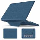 For MacBook Air 13.6 inch A3113 / A2681 Fabric Magnetic Holder Laptop Protective Case(Navy Blue) - 1