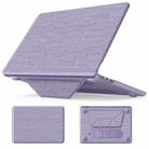 For MacBook Air 13.6 inch A3113 / A2681 Fabric Magnetic Holder Laptop Protective Case(Purple) - 1