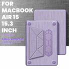For MacBook Air 15.3 inch A3114 / A2941 Fabric Magnetic Holder Laptop Protective Case(Purple) - 2