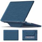 For MacBook Pro 16.2 inch A2991 / A2485 Fabric Magnetic Holder Laptop Protective Case(Navy Blue) - 1