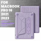For MacBook Pro 16.2 inch A2991 / A2485 Fabric Magnetic Holder Laptop Protective Case(Purple) - 2