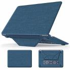 For MacBook Air 13.3 inch A2337 Fabric Magnetic Holder Laptop Protective Case(Navy Blue) - 1