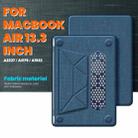 For MacBook Air 13.3 inch A2337 Fabric Magnetic Holder Laptop Protective Case(Navy Blue) - 2