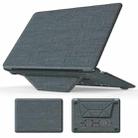 For MacBook Air 13.3 inch A2337 Fabric Magnetic Holder Laptop Protective Case(Grey) - 1