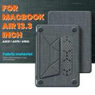 For MacBook Air 13.3 inch A2337 Fabric Magnetic Holder Laptop Protective Case(Grey) - 2