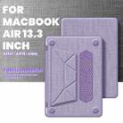 For MacBook Air 13.3 inch A2337 Fabric Magnetic Holder Laptop Protective Case(Purple) - 2
