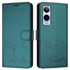 For Cricket Icon 6 Smile Embossing RFID Leather Phone Case(Peacock Green) - 3