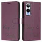 For Cricket Icon 6 Smile Embossing RFID Leather Phone Case(Violet) - 3