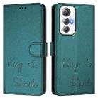 For Cubot Max 5 Smile Embossing RFID Leather Phone Case(Peacock Green) - 3