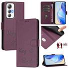 For Cubot Max 5 Smile Embossing RFID Leather Phone Case(Violet) - 1