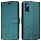 For Cubot P50 Smile Embossing RFID Leather Phone Case(Peacock Green) - 3