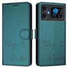 For Cubot A20 Smile Embossing RFID Leather Phone Case(Peacock Green) - 3