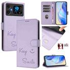 For Cubot A20 Smile Embossing RFID Leather Phone Case(Light Purple) - 1