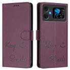 For Cubot A20 Smile Embossing RFID Leather Phone Case(Violet) - 3