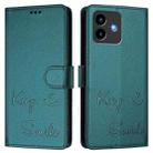 For Cubot Note 40 Smile Embossing RFID Leather Phone Case(Peacock Green) - 3