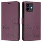 For Cubot Note 40 Smile Embossing RFID Leather Phone Case(Violet) - 3