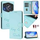 For Cubot A30 Smile Embossing RFID Leather Phone Case(Mint Green) - 1