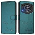 For Cubot A30 Smile Embossing RFID Leather Phone Case(Peacock Green) - 2