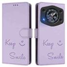 For Cubot A30 Smile Embossing RFID Leather Phone Case(Light Purple) - 2