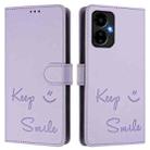 For Boost Mobile Celero 5G 2024 Smile Embossing RFID Leather Phone Case(Light Purple) - 3