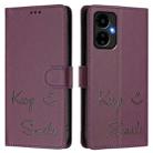 For Boost Mobile Celero 5G 2024 Smile Embossing RFID Leather Phone Case(Violet) - 3