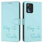 For Boost Mobile Celero 5G SC Smile Embossing RFID Leather Phone Case(Mint Green) - 3