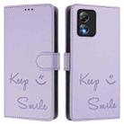 For Boost Mobile Celero 5G SC Smile Embossing RFID Leather Phone Case(Light Purple) - 3