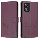 For Boost Mobile Celero 5G SC Smile Embossing RFID Leather Phone Case(Violet) - 3