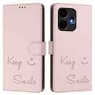 For Boost Mobile Celero 5G+ 2024 Smile Embossing RFID Leather Phone Case(Pink) - 3