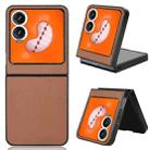 For Infinix Zero Flip PU Leather PC Phone Case(Brown) - 1