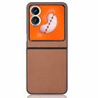 For Infinix Zero Flip PU Leather PC Phone Case(Brown) - 3