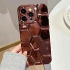 For iPhone 12 Pro Max Electroplating Laser Engraving 3D Honeycomb TPU Phone Case(Rose Gold) - 1