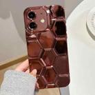 For iPhone 12 Electroplating Laser Engraving 3D Honeycomb TPU Phone Case(Rose Gold) - 1