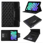 For iPad mini 6 / mini 2024 Diamond Pattern Hardware Buckle Smart Leather Tablet Case(Black) - 1